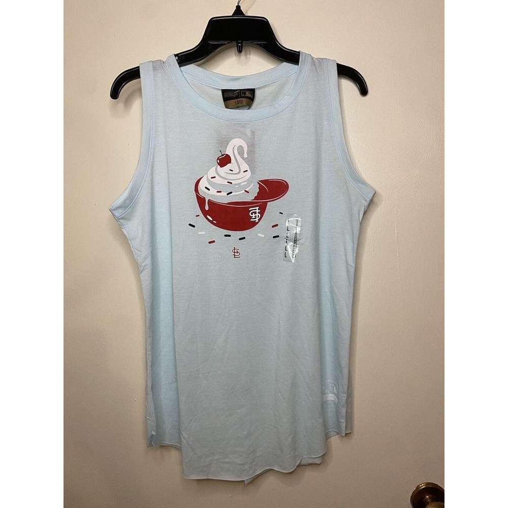 Baseballism NWT Women Sleeveless shirt size Large Blue
